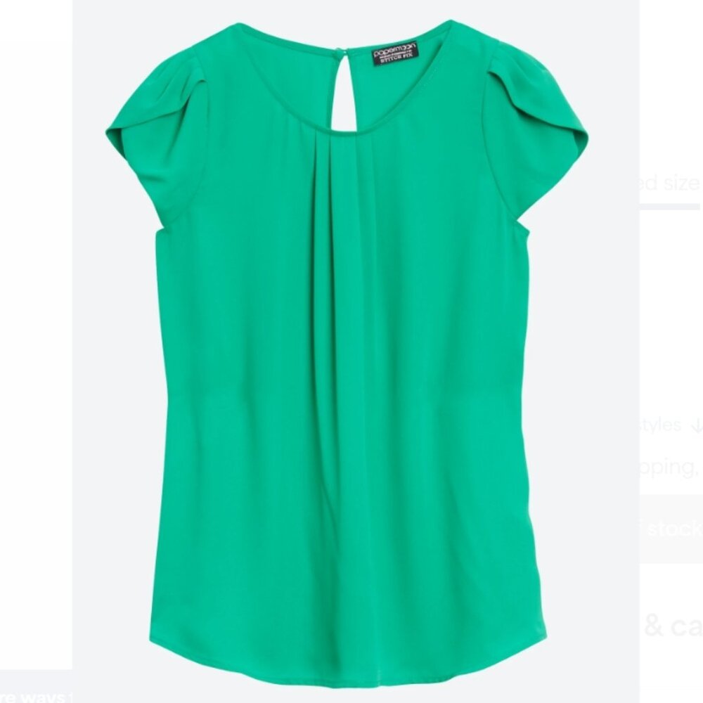 Papermoon Bastille Tulip Sleeve Blouse - Green - M